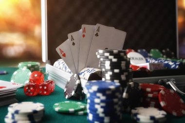 Baccarat card game in progress